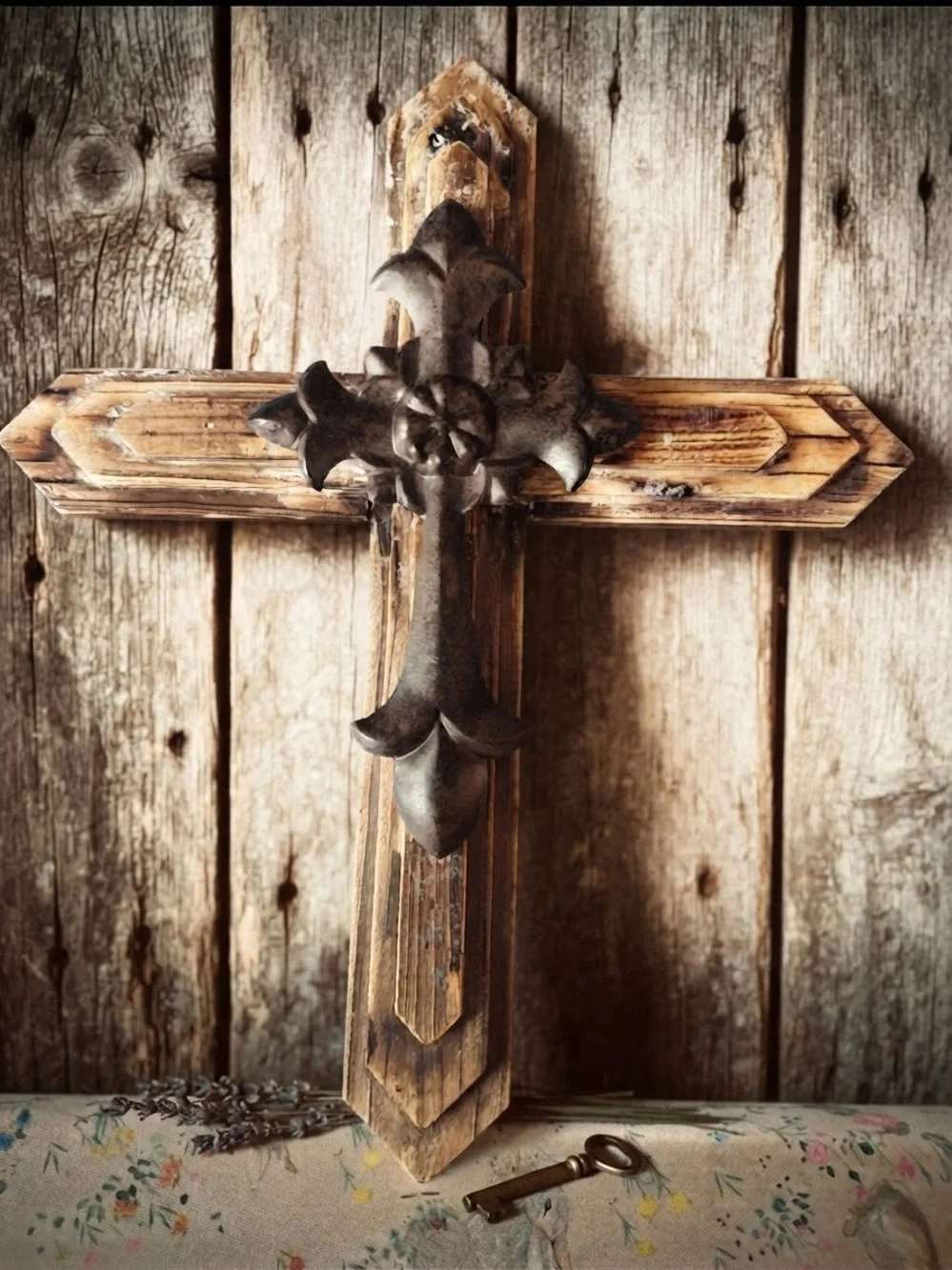 Rustic Brown Wooden Wall Cross - Brown Home Wall Decor